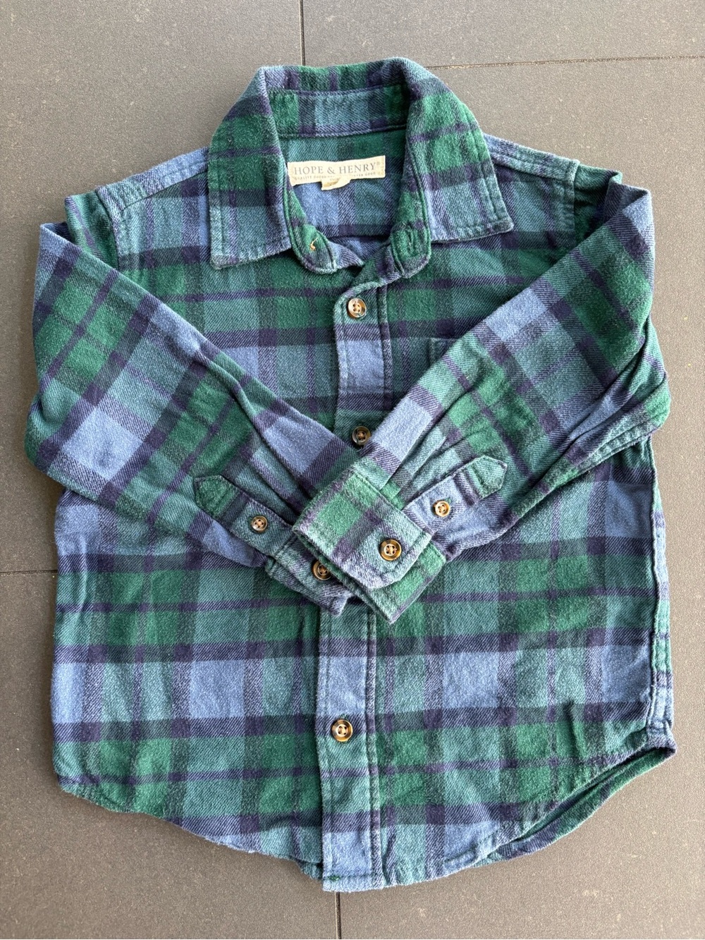 Hope & Henry organic cotton flannel button down, XXS (4)